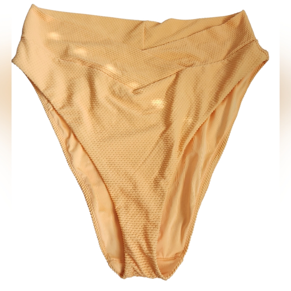 Aerie Crossover Orange Textured Highwaisted High Cut Cheeky Nwt Size XXL